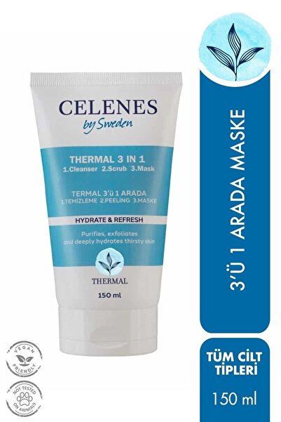 Celenes By Sweden Thermal 3in1 Peelıng-maske-temızleyıcı 150ml Tum Cıltler