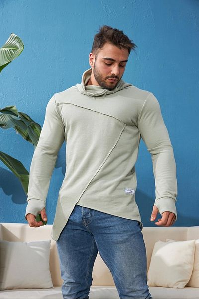 FAST EFFECT WEAR سويت شيرت أخضر بقصة ضيقة - قطعة