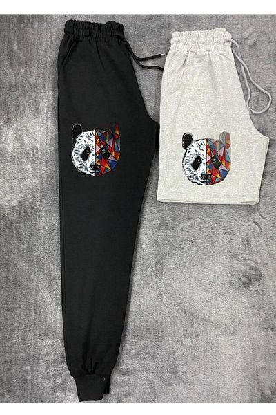 Joza Outdoors Unisex Tokyo Panda εμπριμέ αθλητικό σορτς 2 τεμ