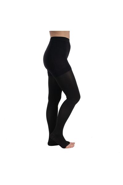 Variteks Black Medium Pressure Open Toe Pantyhose Compression Socks 913
