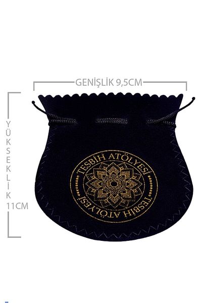 Tesbih Atölyesi Natural Obsidian Stone Pandula Necklace - Certified and Spotted