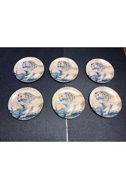 Bonna Porselen Mezopotamya Serisi Aslan Figürlü Tabak 6 Adet