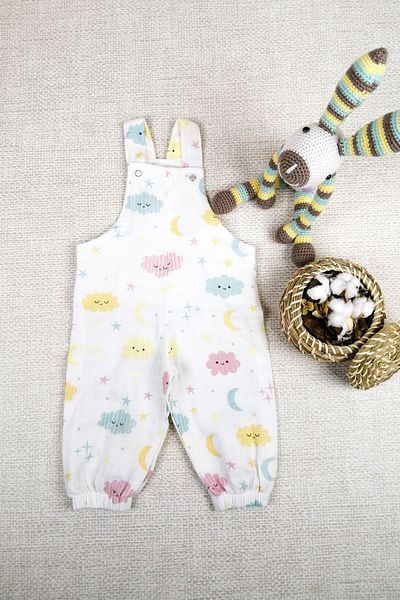 la mure baby 100% Cotton Muslin Baby / Child Strappy Jumpsuit Oeko-tex Certified