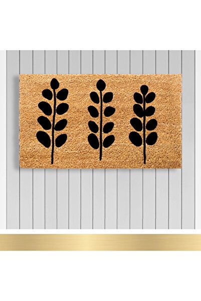 Paspashello , Design Koko Kapı Önü Paspas / Pvc Taban / Model; Siyah Üçlü Yaprak