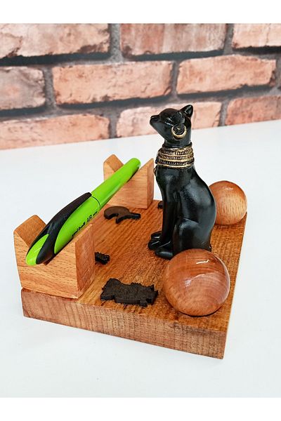 GÖKÇEN HOBİ Bastet Ancient Egyptian Pen Holder
