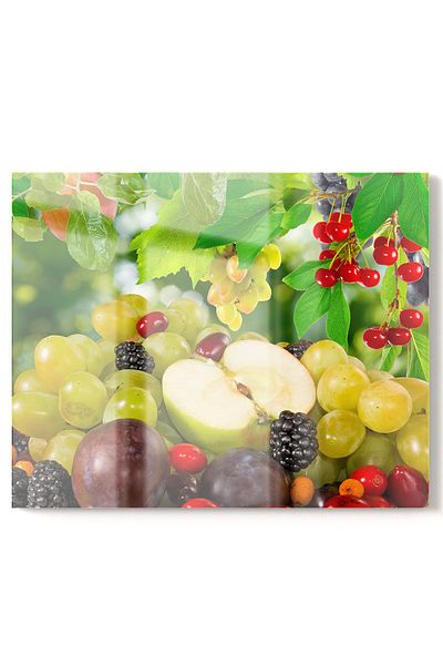 Olinpa Premium Kitchen Glass Stove Back Protector Countertop Built-In Back Protector 50X76Cm |   Fruit