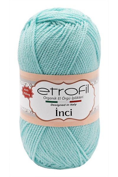 Etrofil Μαργαρίτα %Premium Μαερσεριζέ Νήμα Χειροποίητης Πλέξης - Γαλάζιο Νερού 74025