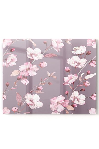 Olinpa 50X76Cm Premium Kitchen Mosque - Stove and Built-In Back Protector, Floral Pink