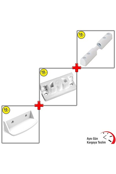 Fersan Sineklik Menteşesi-çıt Çıtı-tutamağı Beyaz 10''lu Set (30 ADET)
