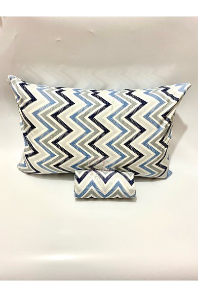 Şahinhome Young Room Blue Zigzag Model Single Elastic Sheet Set 100x200