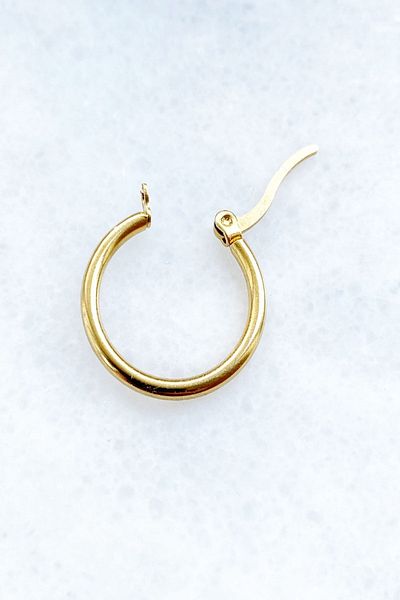 axexuar Hoop Earrings 316l Stainless Tarnish Stainless Steel Earrings Gold Yellow Color Diameter 20 Mm Pair Sold
