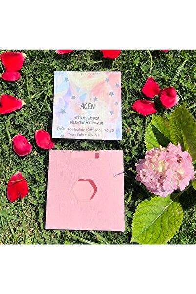 BAHARİSTİC Doğum Günü Davetiyesi 25 Adet Zarflı