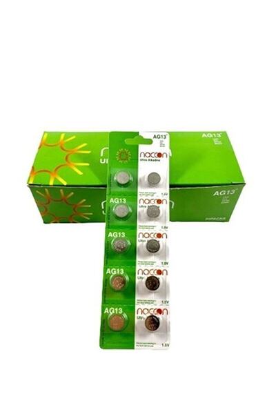 ŞHN'Shopping Naccon Ag13 V13ga G13a 13ga Px76a Px675a 157 Gpa76 Ka76 Ka L1154 Lr1154 A76 Düğme Pil ( 10 Tane )