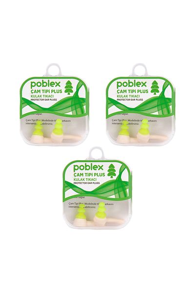 Poblex Pine Type Plus Earplugs Small Size 3 Boxes