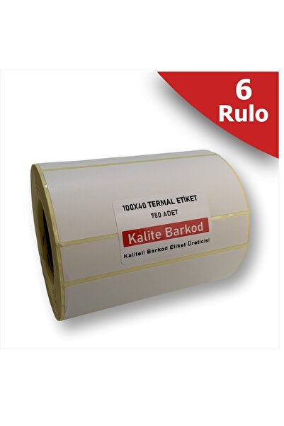 Kalite Barkod 100x40 Termalno nalepnica | 6 Rolls Barcode nalepnice
