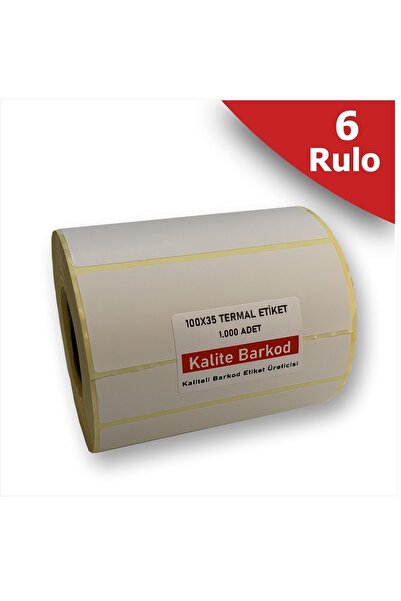 Kalite Barkod 100x35 Termalno nalepnica | 6 rola barkod nalepnica