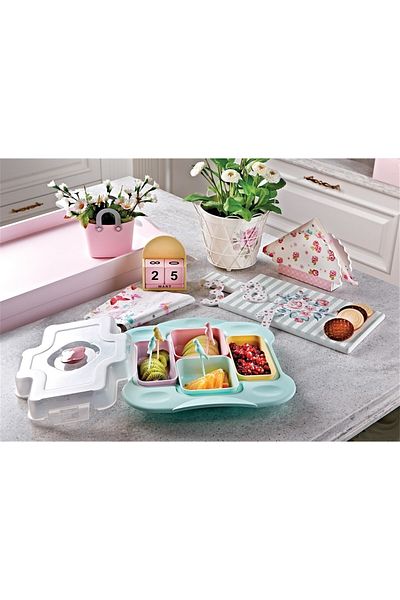 YFHOME Plastic Body 4 Bowl Breakfast Presentation Service Set with Lid