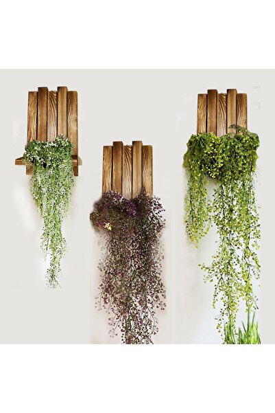 Genel Markalar 3'lü Özel Tasarım Ahşap Duvar Saksılık Kitaplık Duvar Çiçeklik...
