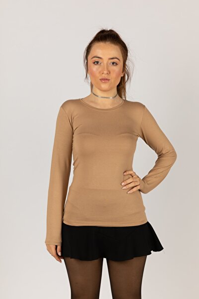 Nacar Kadın Uzun Kollu Likralı Penye Badi