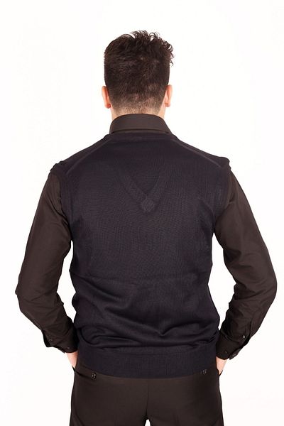nacar çarşı Men's V-Neck Wool Knitted Navy Blue Fine Knitwear Sweater