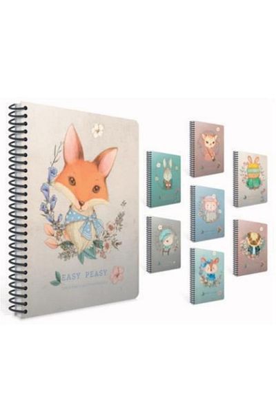 Gıpta Easy Notes A4 Spiral Cardboard Cover Notebook 80 YpCheckered