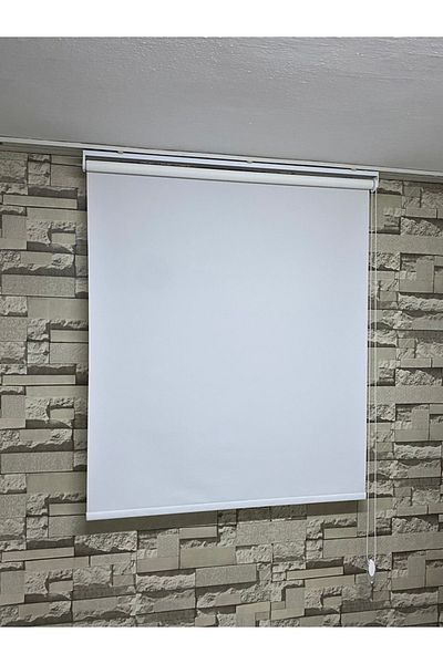 PERDECİNİZ Roller Blinds White Color - Sunshade Curtain - Home, Office - Quality Fabric (Skirt Part Straight)