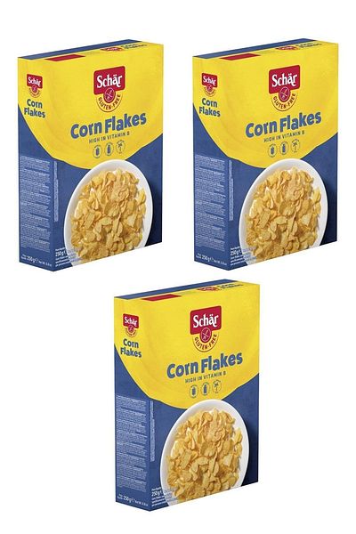 Schar Corn Flakes Gluten-Free Plain Corn Flakes 250 G 3 Pieces