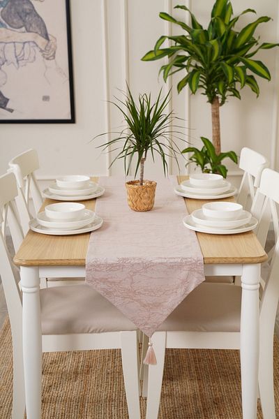 TOSHE 35cm X 270cm Powder Runner, Decorative Runner, Patterned Runner