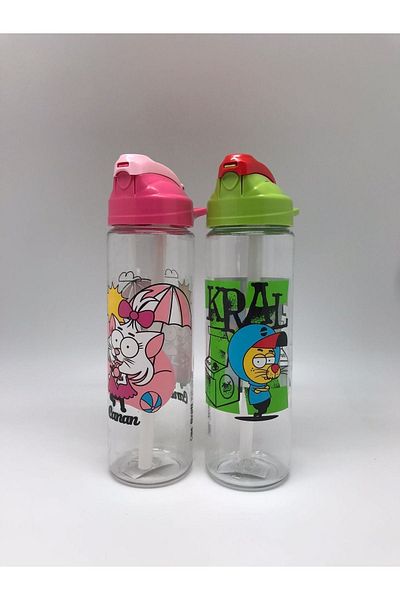 Gıpta Kral Şakir Patterned Tritan Flask with Straw 630cc K222031