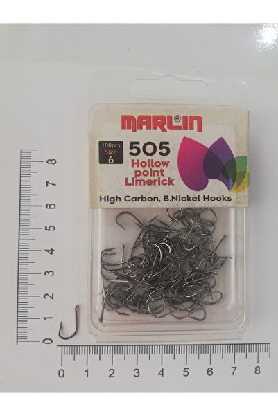 Marlin 505 Siyah Nikel Çapraz Olta Iğnesi 100 Adet No 6