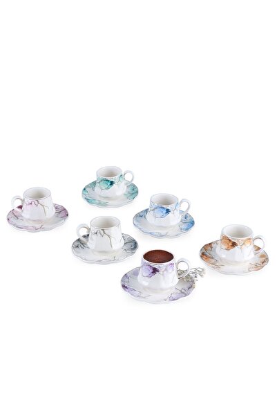 ACAR Swansong 6-Person Porcelain Cup Set - Colored Brown 11675