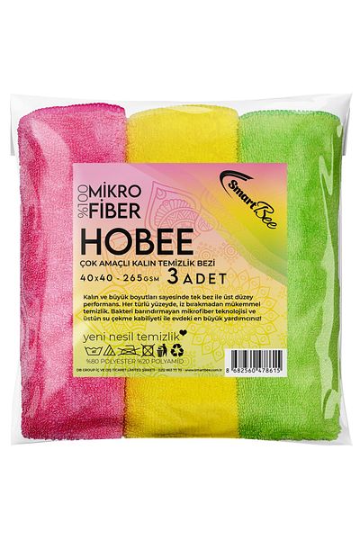 SmartBee Hobee 3-pack Microfiber Thick Cleaning Cloth 40x40 265gsm