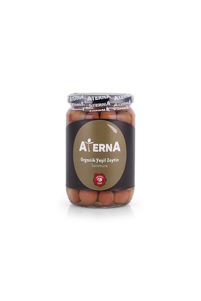 Aterna Organik Çizik Yeşil Zeytin - Salamura 440gr