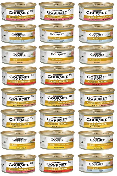Gourmet Karışık Kıyılmış Ve Parça Etli Karışık Konserve Yetişkin Kedi Yaş Mam...