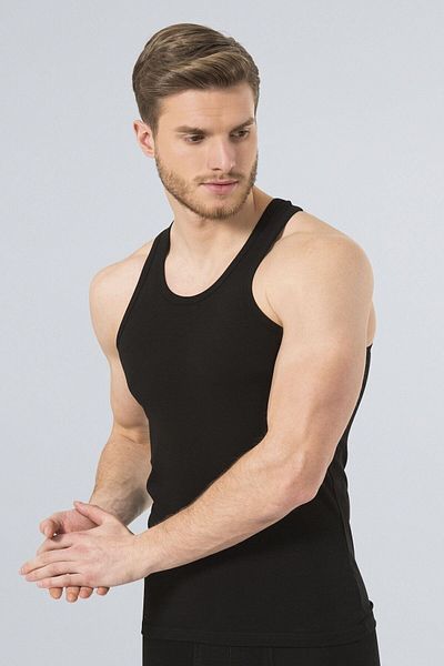TÜREN 171 Men's Black Lycra Sports Tank Top