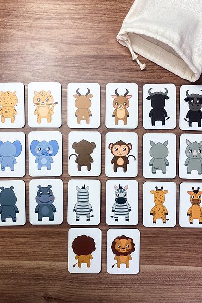 Enjoymydesign Matching Animals Game Wooden Baby And Preschool Educational Montessori Toy Nursery Intelligence Cards