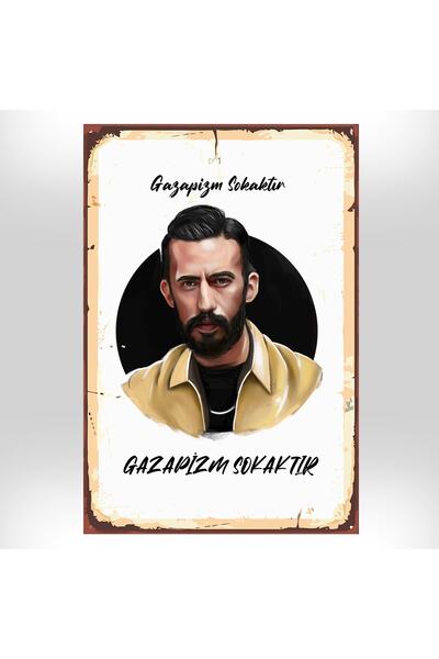TAKIFİX Gazapizm Sokaktır Tasarımlı 20x30 Cm Retro Ahşap Tablo