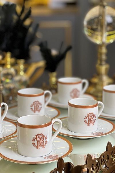 ARTER Home مجموعة أكواب بيضاء مكونة من 6 قطع من سلسلة Rc