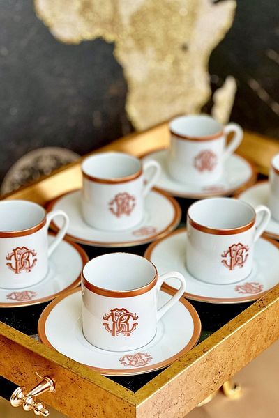 ARTER Home مجموعة أكواب بيضاء مكونة من 6 قطع من سلسلة Rc