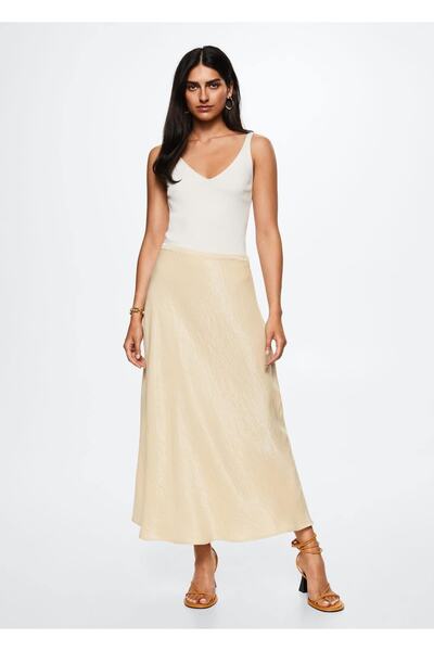 MANGO Woman Fusta din satin