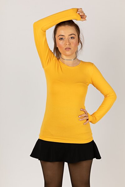 Nacar Uzun Kollu Likralı Penye Badi