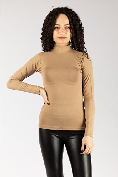 Nacar Bayan Uzun Kollu Yarım Balıkçı Likralı Penye Badi