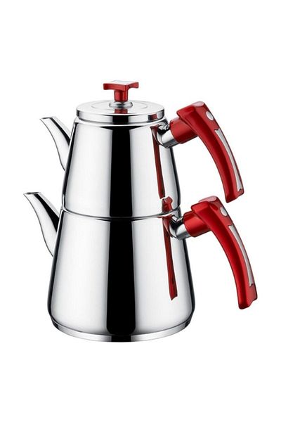 İnter Red Inter Steel Hanzade - Family Size Teapot