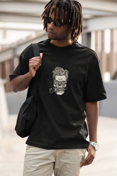 SUNFREE Μπλουζάκι Mr. Pipo με στάμπα Oversize μαύρο