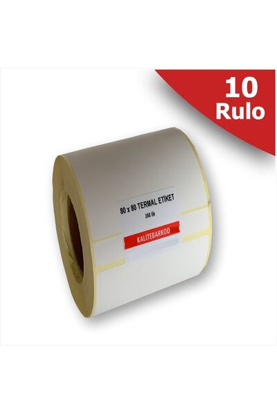 Kalite Barkod Etichetă termică 80x80 |   10 role de etichete cu coduri de bare