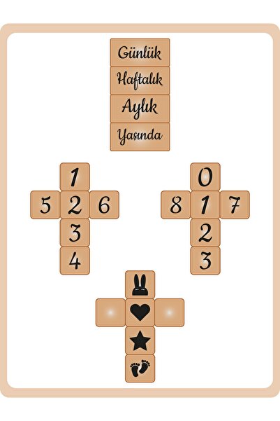 BİANNE ATÖLYESİ Grimavi Üç Objeli Bebek Anı Küp Seti Fotoğraf Çekim Ve Dekor Için Türkçe