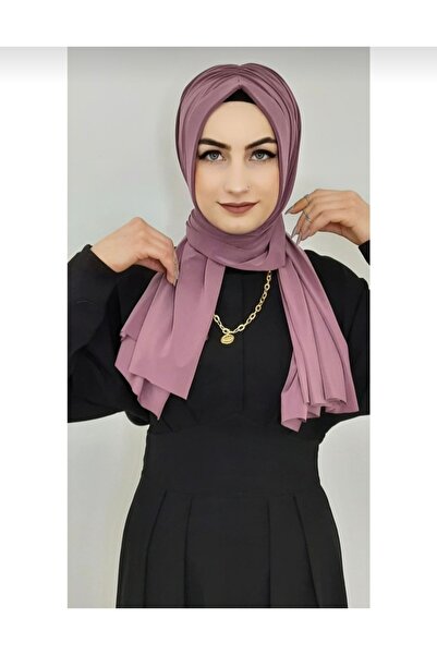 Ayselcehobi Kadın Tesettür Büzgülü Hazır Şal Gül Kurusu