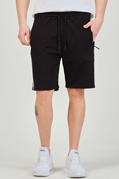 Mascarano Men's Navy Blue Comfortable Fit Side Piping Shorts