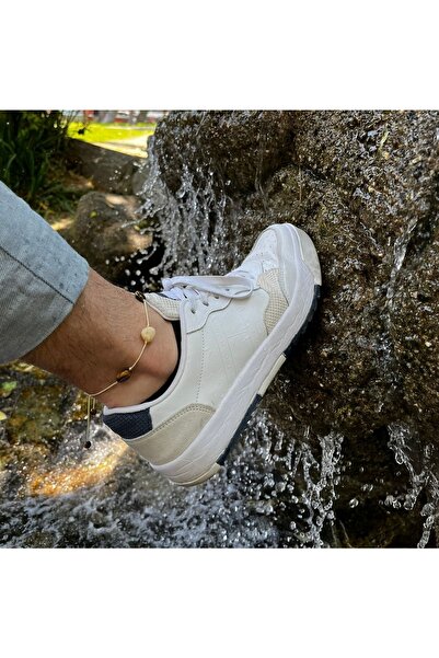 OSMANLI DOĞAL TAŞ Certified Citrine, Tiger Eye Natural Stone Men's Anklet Ts033