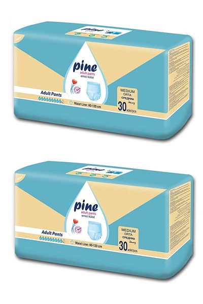 Pine Panty Diapers Medium Size Medium Advantage Package 30*2 Pack 60 Pieces